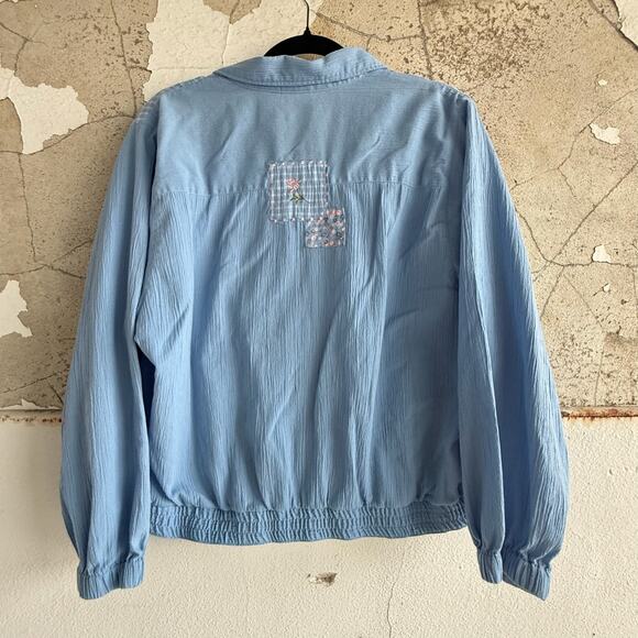 Vtg 90s Jacket‎ Embroidered Patchwork Ditsy Floral Womens L Cottagecore Grandma - Picture 6 of 7